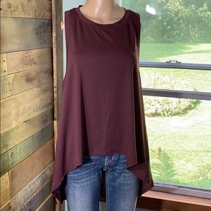 Athleta Essence Burgundy High Low Tank Top Medium